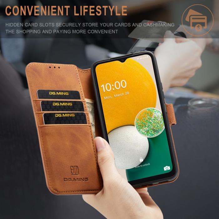 Bild 6, DG.MING Samsung Galaxy A04s / A13 5G Fodral Retro Läder Brun