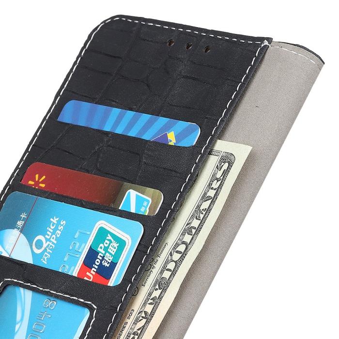 Bild 6, Motorola Moto E22i Fodral Krokodil Textur Svart