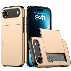 iPhone Air Skal Hybrid Med Kortfack Guld