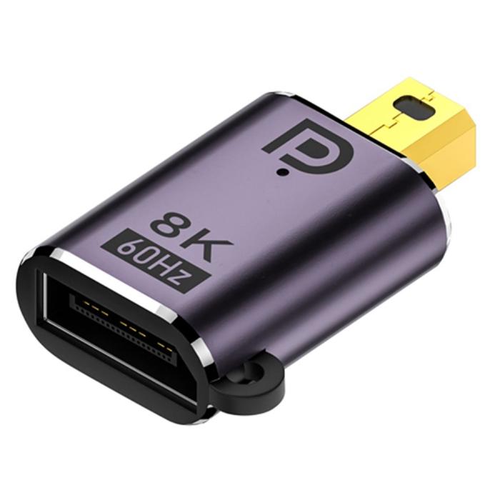 Bild 1, DP DisplayPort till Mini DisplayPort 1.4 Adapter 8K 60Hz Blå
