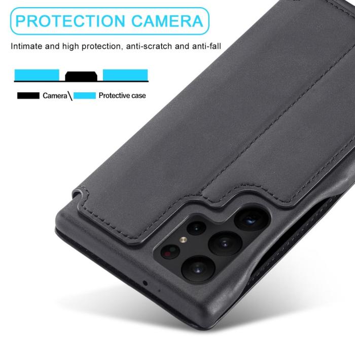 Bild 6, LC.IMEEKE Samsung Galaxy S23 Ultra Fodral Flip Läder Svart