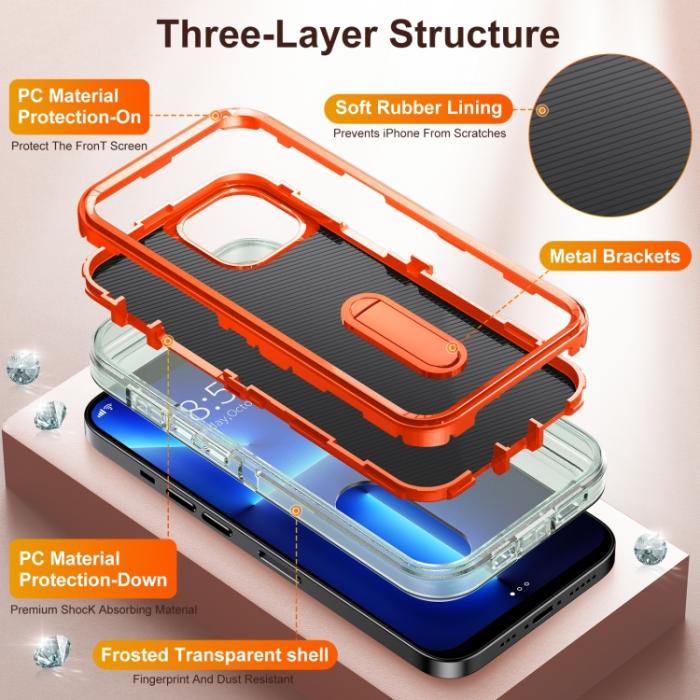 Bild 4, iPhone 14 Pro Max Skal 3in1 Shockproof Xtreme Transparent/Orange