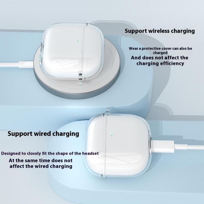 Bild 3, AirPods 4 Skal TPU Karbinhake Transparent