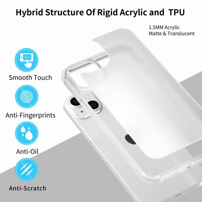 Bild 4, LEEU DESIGN iPhone 14 Skal AirBag Hybrid Matt Transparent