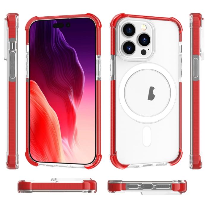 Bild 2, iPhone 15 Pro Skal Shockproof MagSafe Hybrid Röd