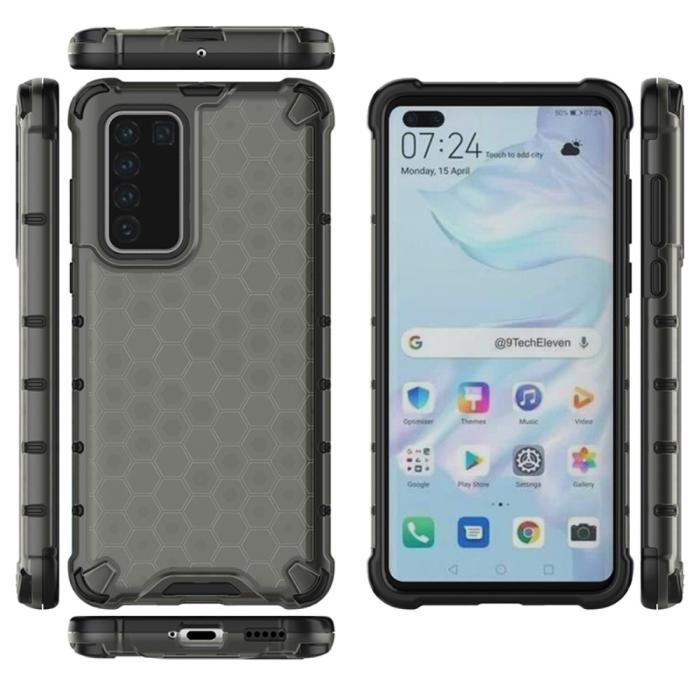 Bild 2, Huawei P40 - Armor Honeycomb Textur - Grå