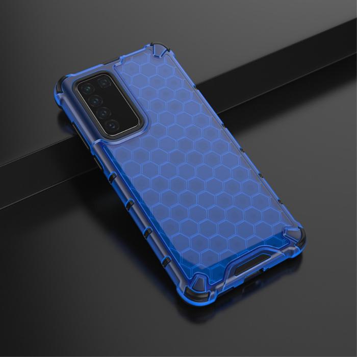 Bild 4, Huawei P40 - Armor Honeycomb Textur - Blå