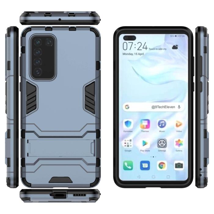 Bild 2, Huawei P40 - Hybrid Skal med Kickstand - Navy Blue
