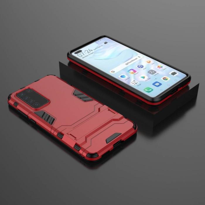 Bild 4, Huawei P40 - Hybrid Skal med Kickstand - Röd