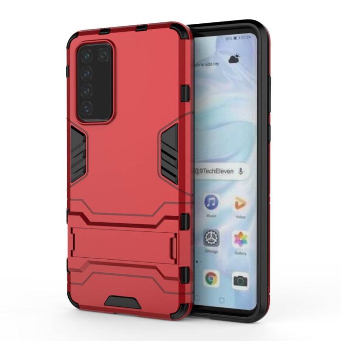 Bild 5, Huawei P40 - Hybrid Skal med Kickstand - Röd