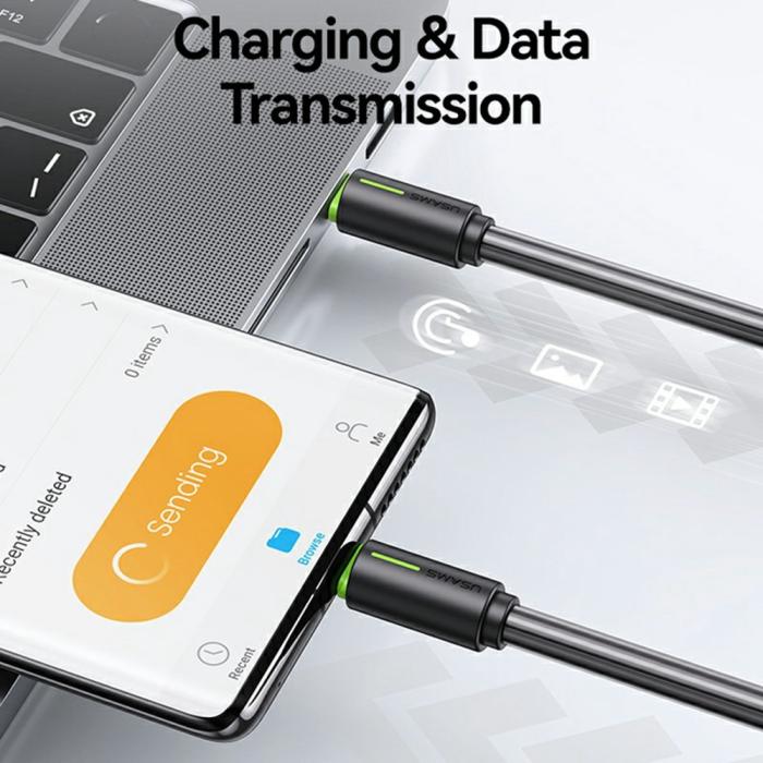 Bild 6, USAMS 1m 60W USB-C - USB-C Kabel Rosa