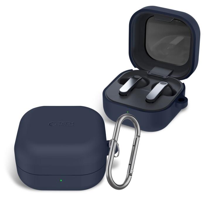 Bild 4, Tech-Protect Galaxy Buds 4 / 4 Pro Skal Silikon Hook Navy Blue
