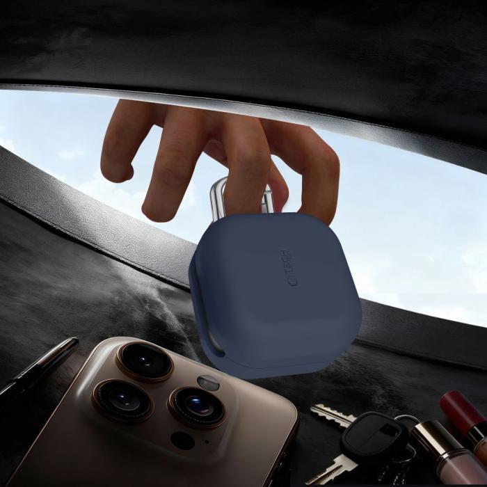 Bild 6, Tech-Protect Galaxy Buds 4 / 4 Pro Skal Silikon Hook Navy Blue