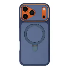 iPhone 18 Pro / 17 Pro Skal MagSafe Stativ 2-f&auml;rg Hybrid Bl&aring;