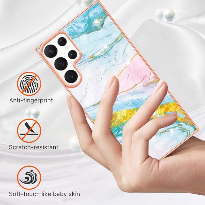 Bild 2, Samsung Galaxy S23 Ultra Skal Marmor TPU Grön