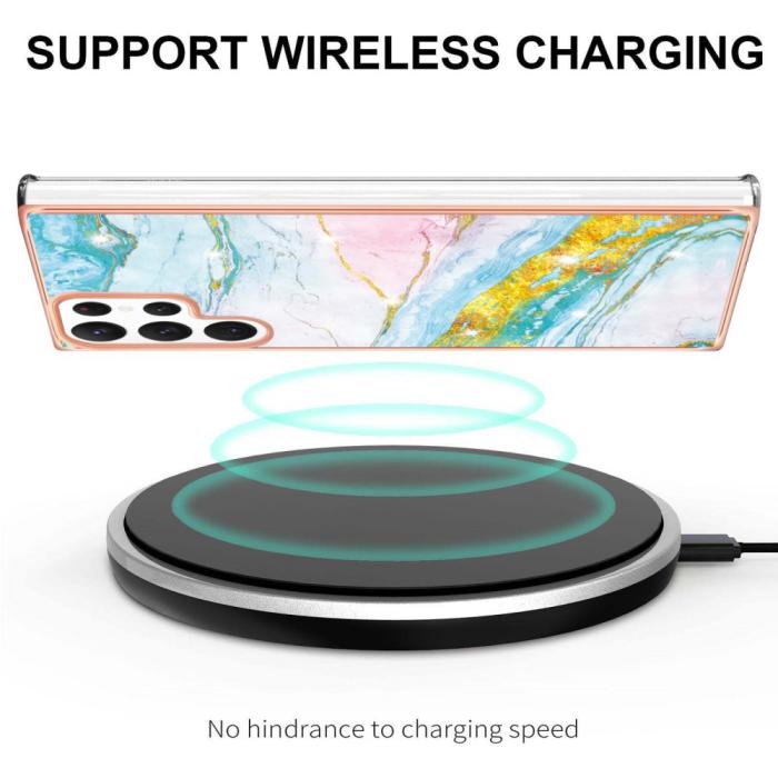 Bild 3, Samsung Galaxy S23 Ultra Skal Marmor TPU Grön