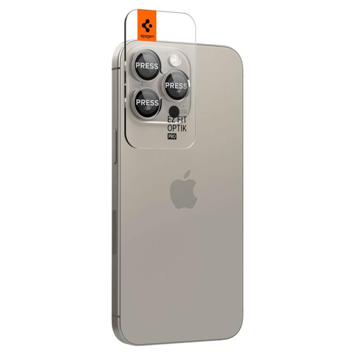 Bild 2, Spigen iPhone 16/15/14 Pro/Pro Max 2-PACK Linsskydd GLAS.tR 