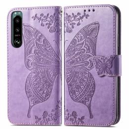 Sony Xperia 5 III Fodral Tryckt Butterfly Lila