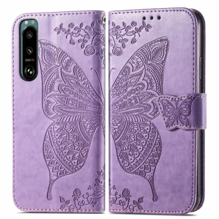 Bild 1, Sony Xperia 5 III Fodral Tryckt Butterfly Lila