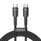 ESSAGER 3m 100W 5A PD USB-C - USB-C Laddningskabel Svart