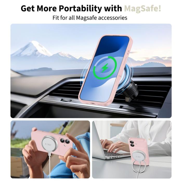 Bild 3, Tech-Protect iPhone 17 Skal MagSafe Silicone Pink Pearl