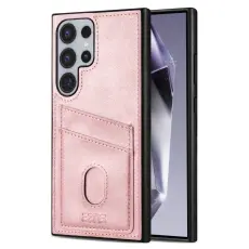 AZNS Samsung Galaxy S25 Ultra Skal Med Kortfack L&auml;der Ros&eacute;guld