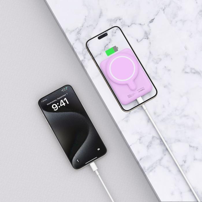 Bild 6, Tech-Protect 5000 mAh MagSafe Powerbank LifeMag Lila