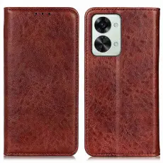 OnePlus Nord 2T 5G Fodral Flip L&auml;der Brun