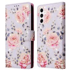 Samsung Galaxy S26 Plus Fodral RFID L&auml;der Rosa Blommor