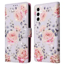 Samsung Galaxy S26 Plus Fodral RFID L&auml;der Rosa Blommor