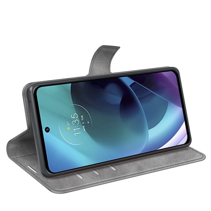 Bild 5, Motorola Moto G51 Fodral PU Läder Grå