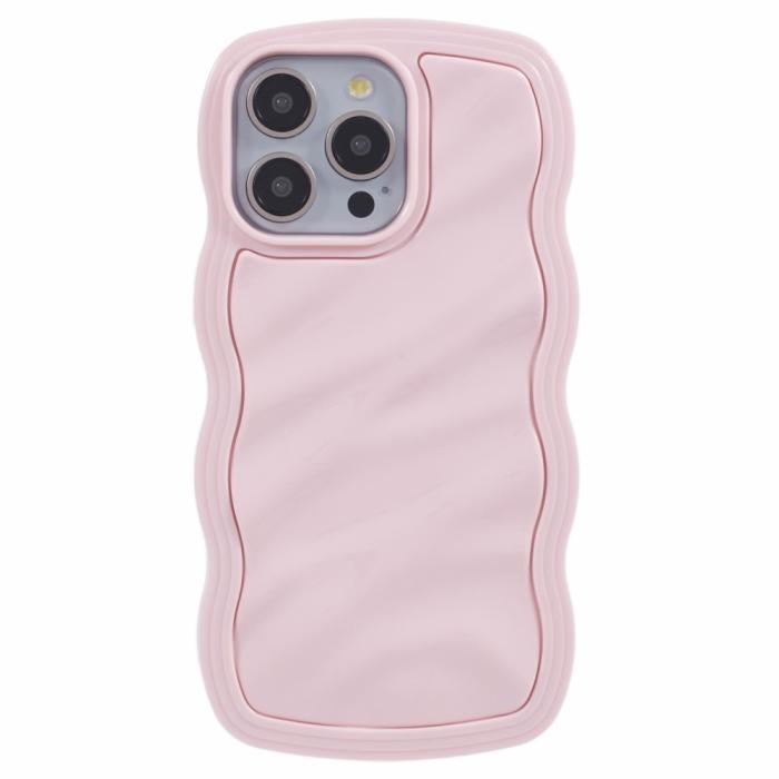 Bild 1, iPhone 15 Pro Mobilskal Wavy Textur Rosa