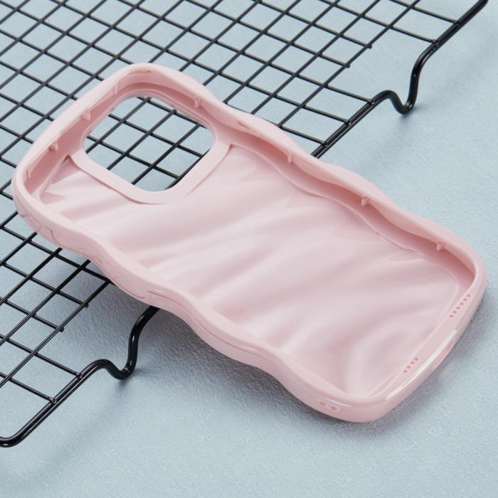Bild 4, iPhone 15 Pro Mobilskal Wavy Textur Rosa