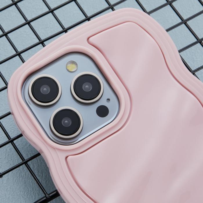Bild 5, iPhone 15 Pro Mobilskal Wavy Textur Rosa