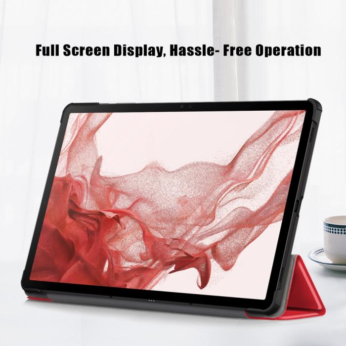 Bild 5, Samsung Galaxy Tab S9 Plus Fodral Läder Röd