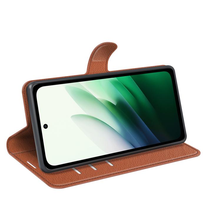 Bild 6, Xiaomi Redmi 15 Fodral Litchi Läder Brun