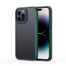 iPhone 15 Pro Max Skal Frostad Hybrid M&ouml;rk Gr&ouml;n