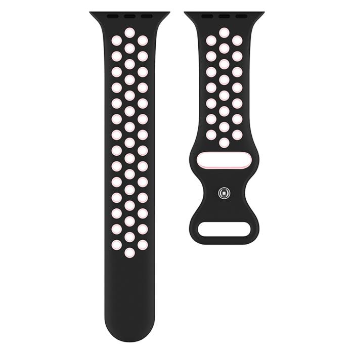 Bild 3, Sportarmband Dual-Color Apple Watch 41/40/38 mm (M/L) Svart/Rosa