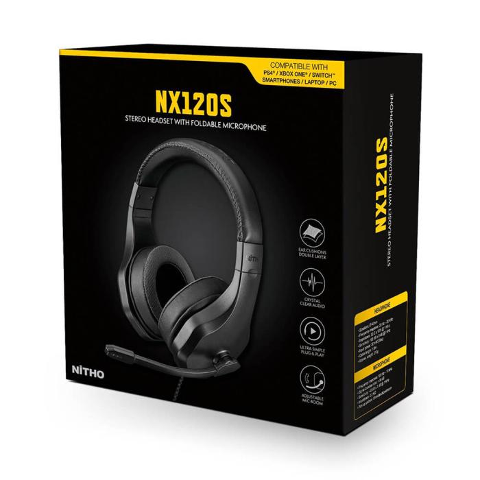 Bild 2, NITHO Headset Gaming NS120S Svart