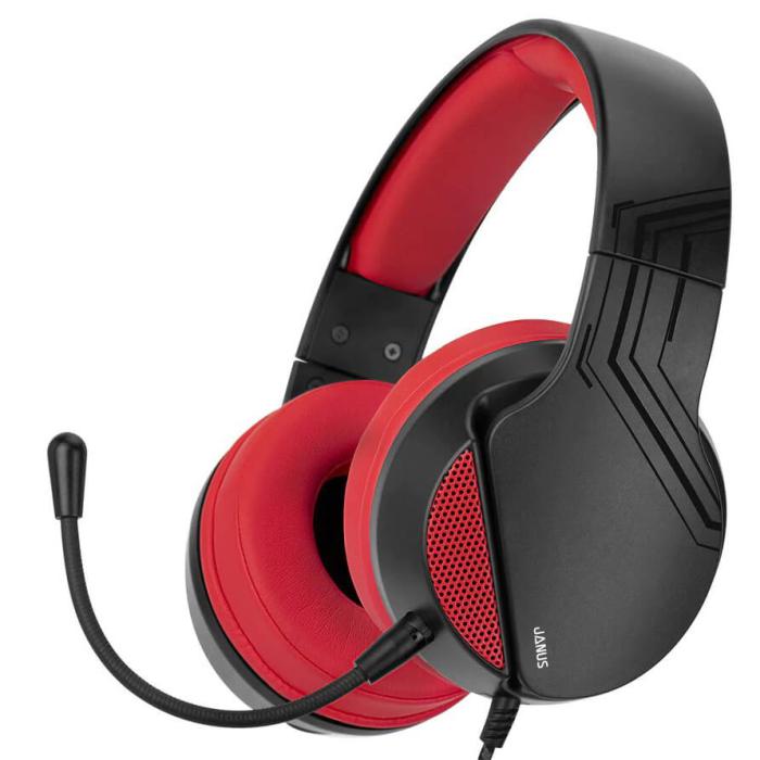 Bild 1, NITHO Headset Gaming Janus Svart/Röd