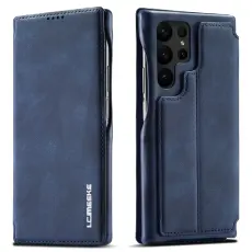 LC.IMEEKE Samsung Galaxy S23 Ultra Fodral Flip Läder Blå