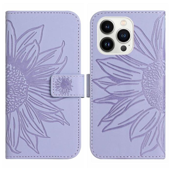 Bild 2, iPhone 15 Pro Fodral Solros Tryck Lila