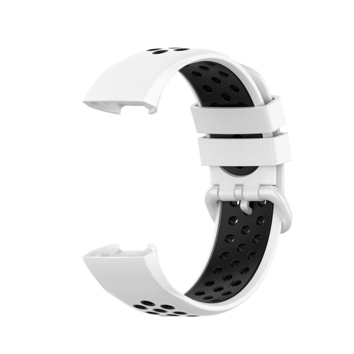 Bild 3, Fitbit Charge 4/3 Silikon Träningsarmband Vit/Svart