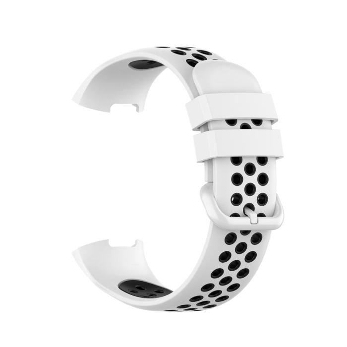 Bild 4, Fitbit Charge 4/3 Silikon Träningsarmband Vit/Svart