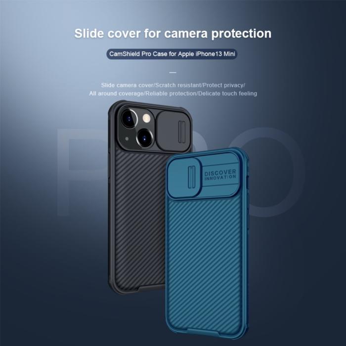 Bild 4, iPhone 13 Mini - NILLKIN CamShield Pro Skal - Blå