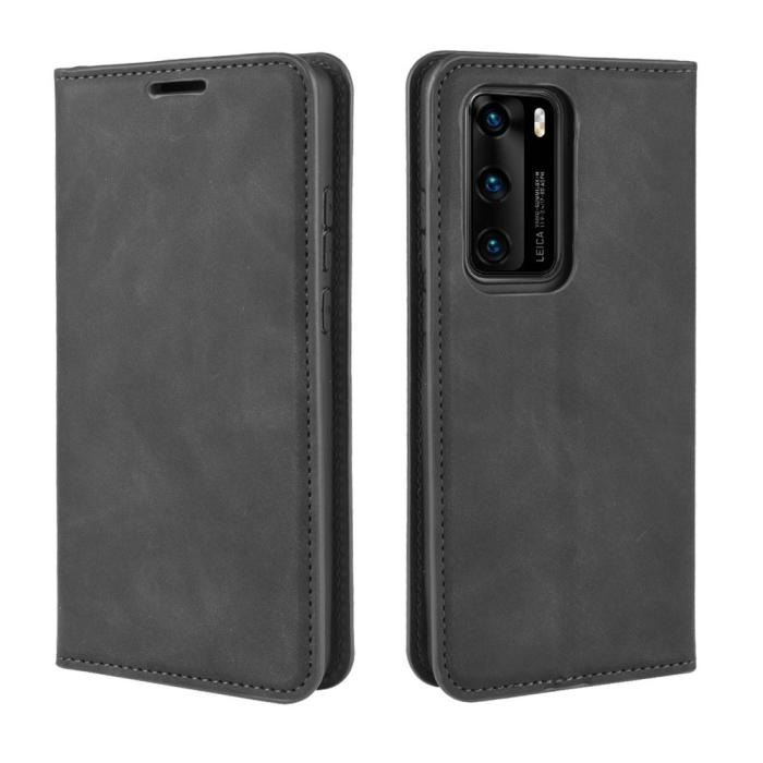 Bild 2, Huawei P40 - Silkeslent Plånboksfodral - Svart