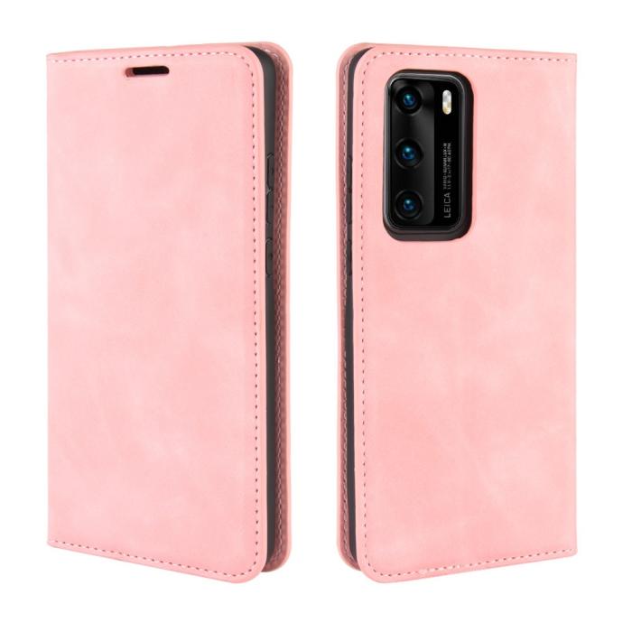 Bild 2, Huawei P40 - Silkeslent Plånboksfodral - Ljus Rosa