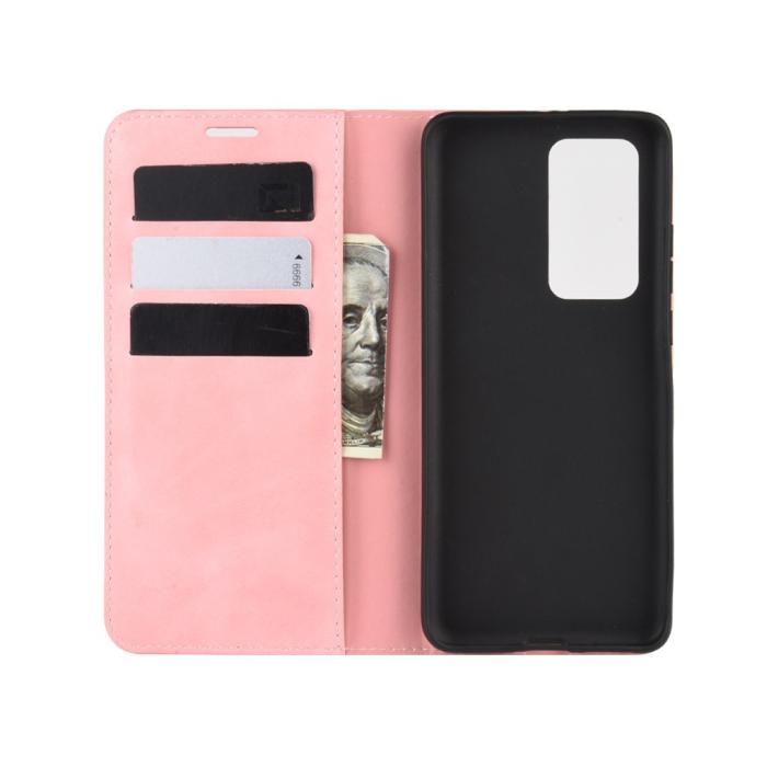 Bild 4, Huawei P40 - Silkeslent Plånboksfodral - Ljus Rosa