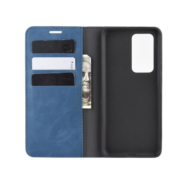 Bild 4, Huawei P40 - Silkeslent Plånboksfodral - Mörk Blå