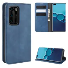 Huawei P40 - Silkeslent Pl&aring;nboksfodral - M&ouml;rk Bl&aring;